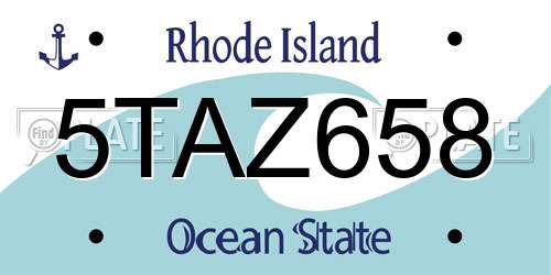 5TAZ658 Rhode Island License Plate