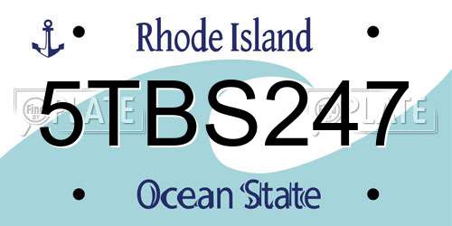 5TBS247 Rhode Island License Plate