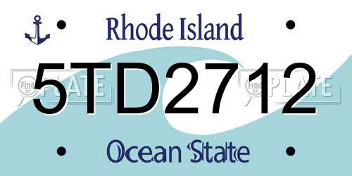 5TD2712 Rhode Island License Plate