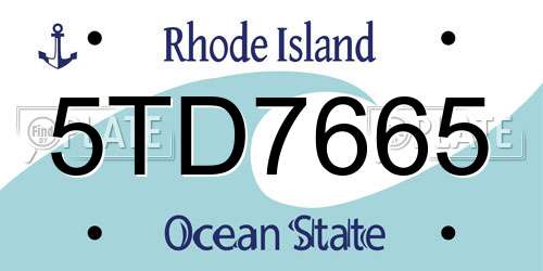 5TD7665 Rhode Island License Plate