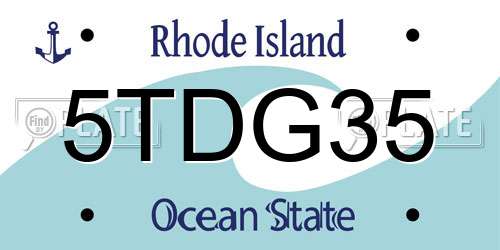 5TDG35 Rhode Island License Plate