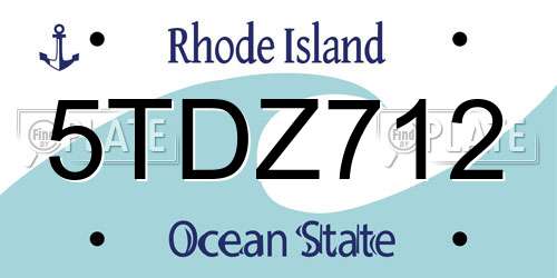 5TDZ712 Rhode Island License Plate