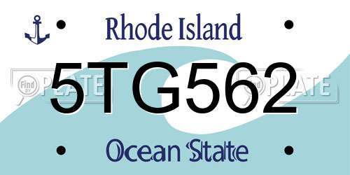 5TG562 Rhode Island License Plate