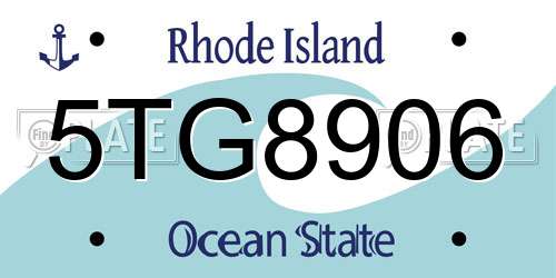5TG8906 Rhode Island License Plate