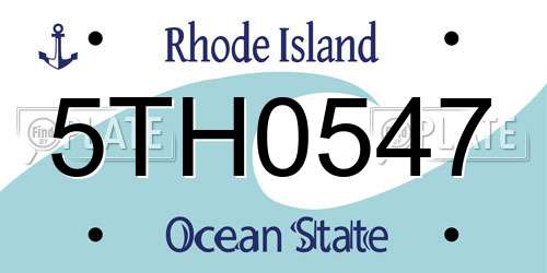 5TH0547 Rhode Island License Plate