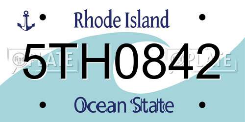 5TH0842 Rhode Island License Plate