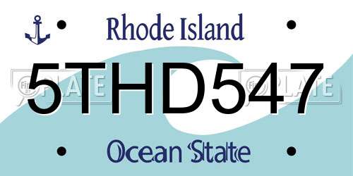 5THD547 Rhode Island License Plate