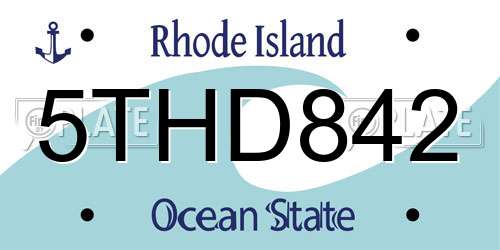 5THD842 Rhode Island License Plate