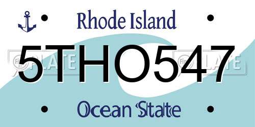 5THO547 Rhode Island License Plate