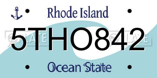 5THO842 Rhode Island License Plate