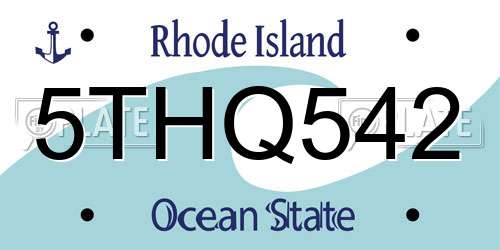 5THQ542 Rhode Island License Plate