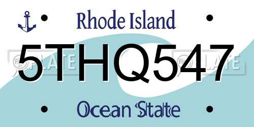 5THQ547 Rhode Island License Plate