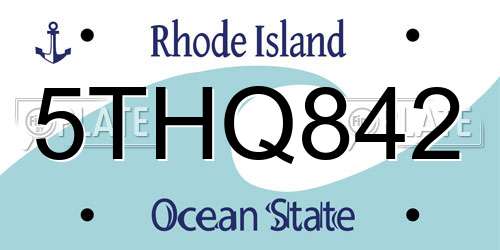 5THQ842 Rhode Island License Plate