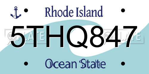 5THQ847 Rhode Island License Plate