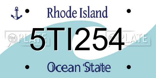 5TI254 Rhode Island License Plate