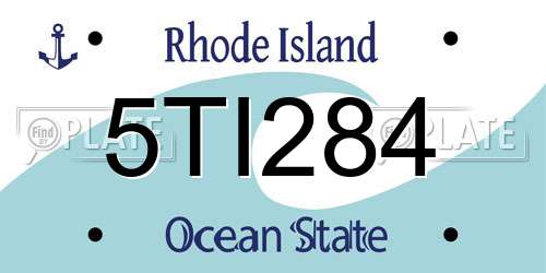 5TI284 Rhode Island License Plate