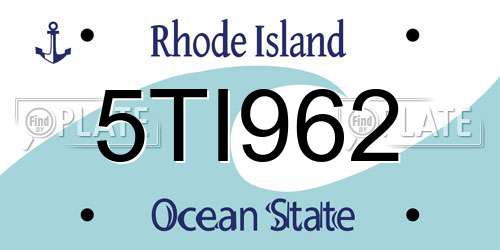 5TI962 Rhode Island License Plate