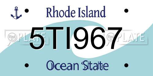 5TI967 Rhode Island License Plate