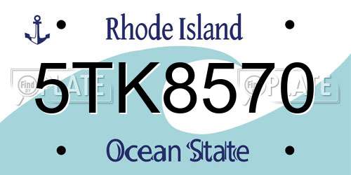 5TK8570 Rhode Island License Plate