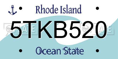 5TKB520 Rhode Island License Plate
