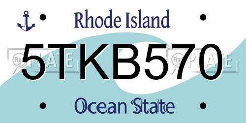 5TKB570 Rhode Island License Plate