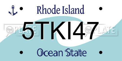 5TKI47 Rhode Island License Plate