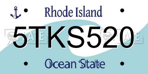 5TKS520 Rhode Island License Plate