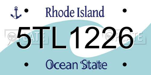 5TL1226 Rhode Island License Plate