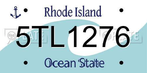 5TL1276 Rhode Island License Plate