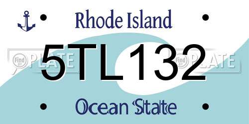 5TL132 Rhode Island License Plate