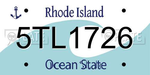 5TL1726 Rhode Island License Plate