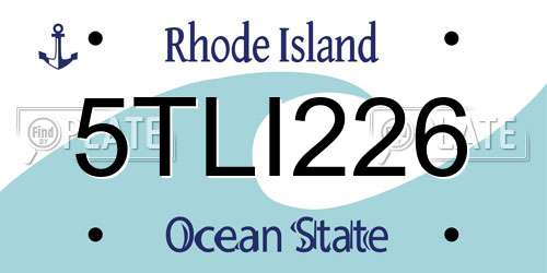 5TLI226 Rhode Island License Plate