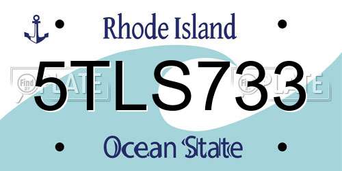 5TLS733 Rhode Island License Plate