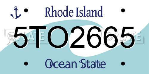 5TO2665 Rhode Island License Plate