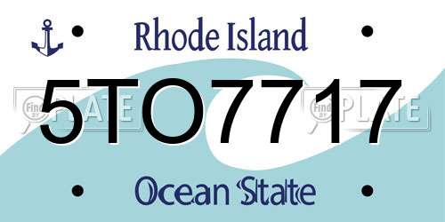 5TO7717 Rhode Island License Plate
