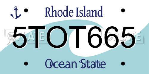 5TOT665 Rhode Island License Plate