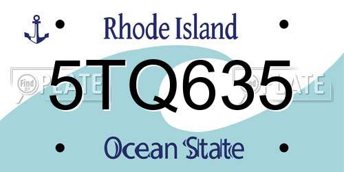 5TQ635 Rhode Island License Plate