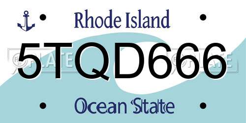5TQD666 Rhode Island License Plate