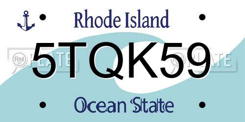 5TQK59 Rhode Island License Plate