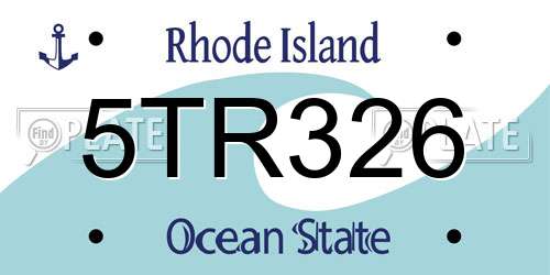 5TR326 Rhode Island License Plate