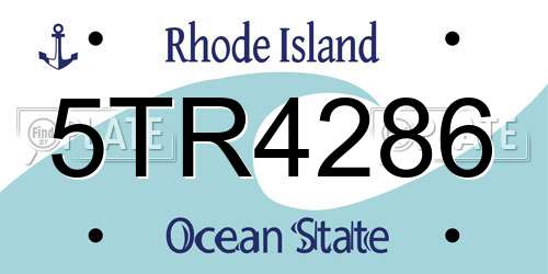 5TR4286 Rhode Island License Plate