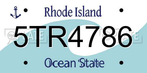 5TR4786 Rhode Island License Plate