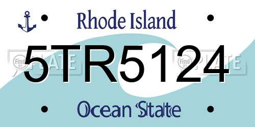 5TR5124 Rhode Island License Plate
