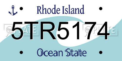 5TR5174 Rhode Island License Plate