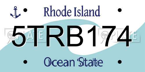 5TRB174 Rhode Island License Plate
