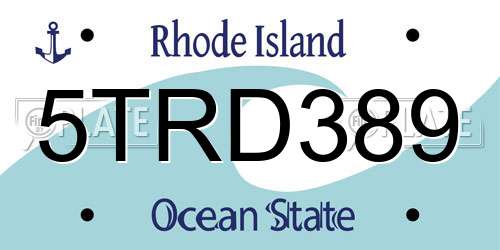 5TRD389 Rhode Island License Plate