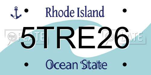 5TRE26 Rhode Island License Plate