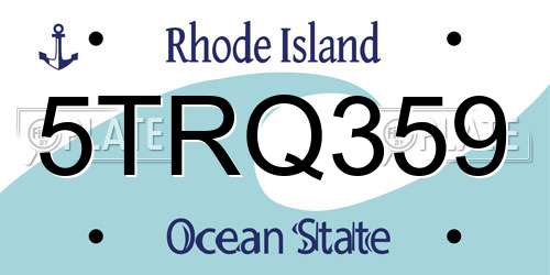 5TRQ359 Rhode Island License Plate