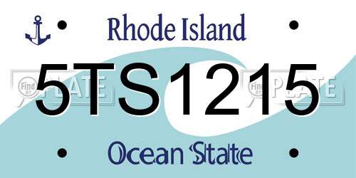 5TS1215 Rhode Island License Plate