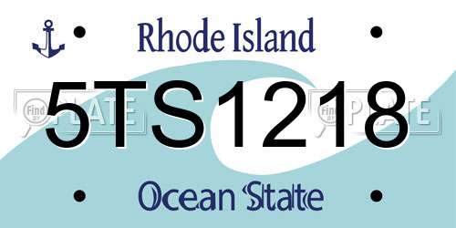 5TS1218 Rhode Island License Plate